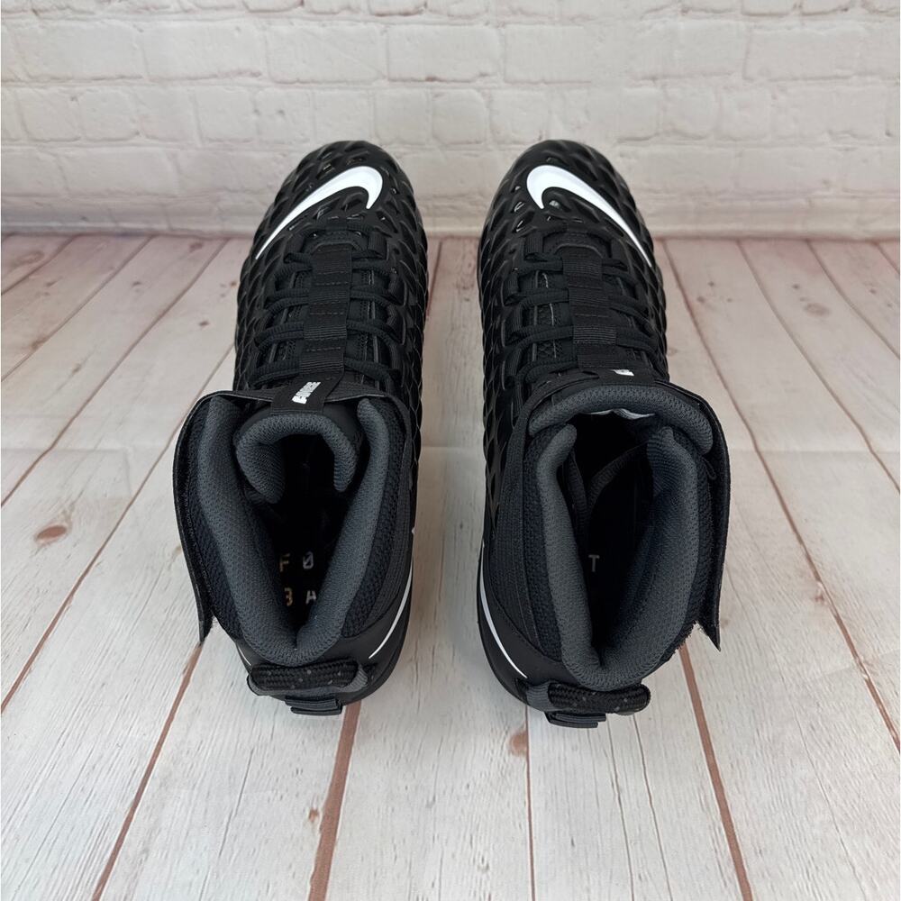 Nike Force Savage Pro 2 Mid Black White Football Cleats Mens Sz 10.5 AH4000-002 - Picture 8 of 11